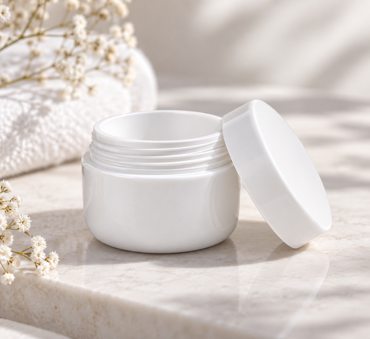 Leerer 5 ml Tiegel / Dose | Doppelwandig | Weiß