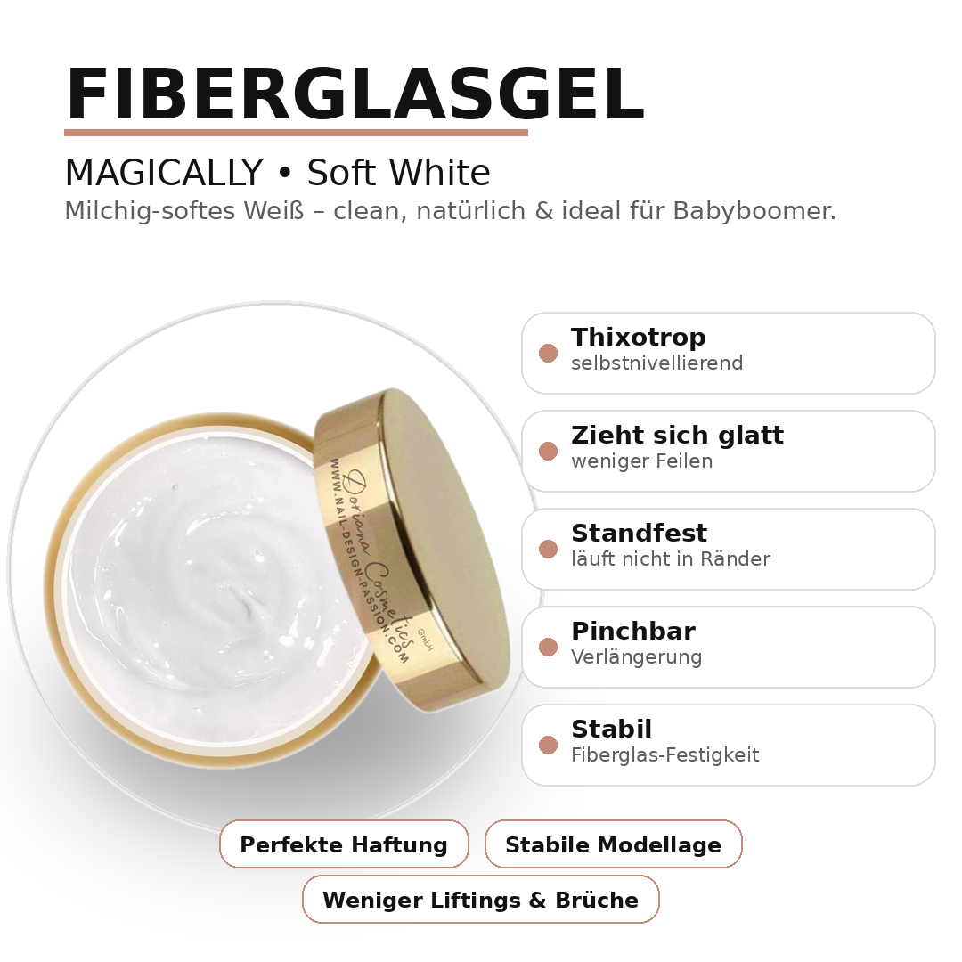 MAGICALLY Fiberglasgel - Soft White | 15/50 ml | NO FILE