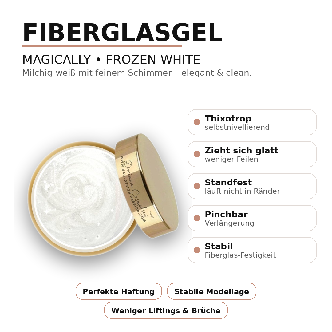 MAGICALLY Fiberglasgel - Frozen White | 30 ml | Aufbaugel