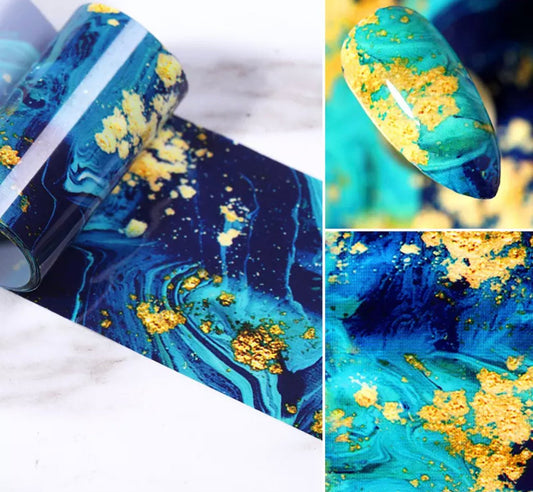 Transferfolie Marble Blue-Green - Doriana Cosmetics GmbH