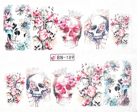 Watertattoo - Totenkopf Blumen (Art.-Nr.:YZW-B039) - Doriana Cosmetics GmbH