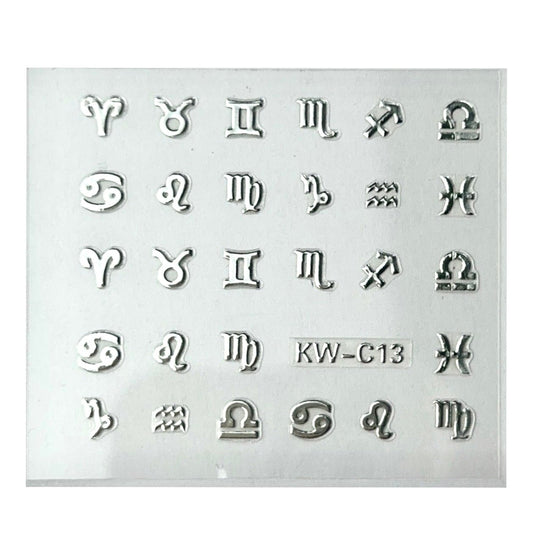 Zodiak Silber - 3D Selbstklebende Sticker - Doriana Cosmetics GmbH