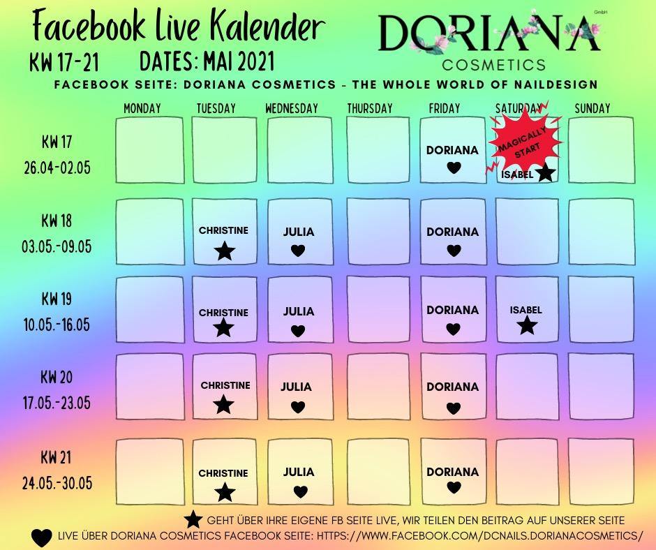 Facebook Live KW 17-21 - Doriana Cosmetics GmbH