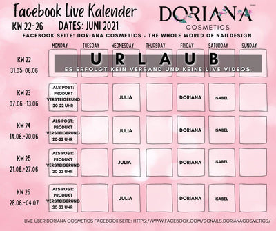 KW 22-26 June 2021 Facebook Live/Event Calendar
