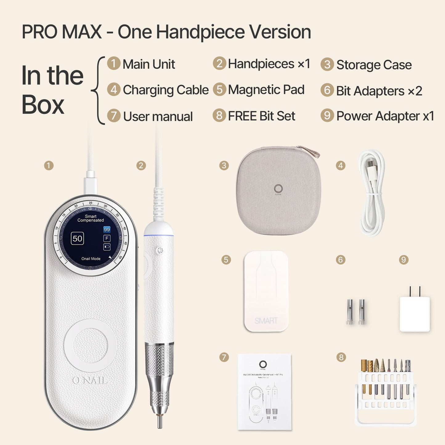 ONAIL Nagelbohrer Pro Max - Professioneller High-End Nagelfräser für maximale Präzision