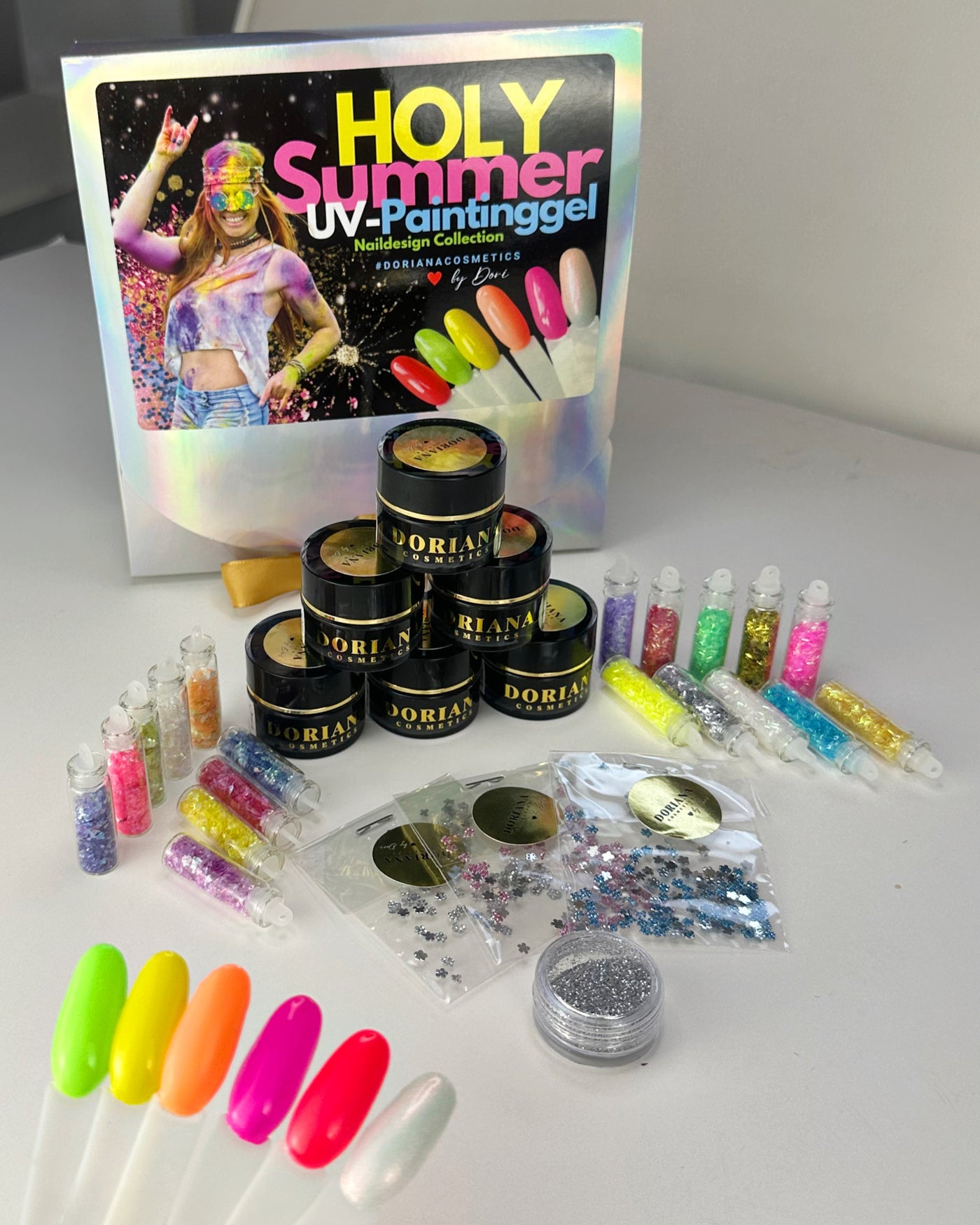 HOLY Summer UV-Paintinggel Nageldesign Collection von Doriana Cosmetics