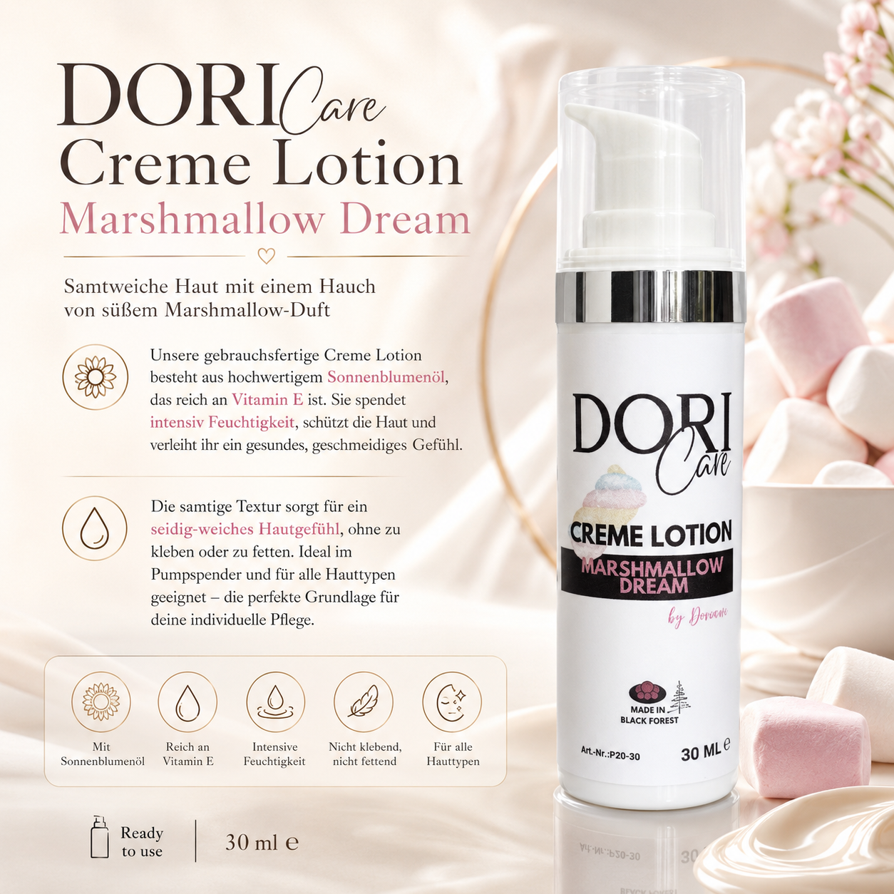 DORICare Creme Lotion - Marshmallow Dream by Doriana, 30 ml