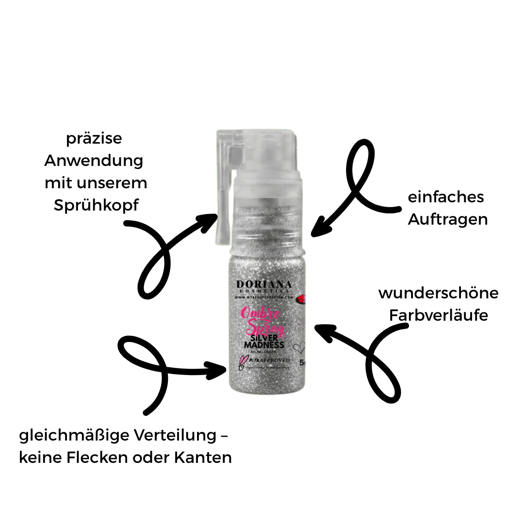 Doriana Cosmetics Ombré Spray - Silver Madness, 5g