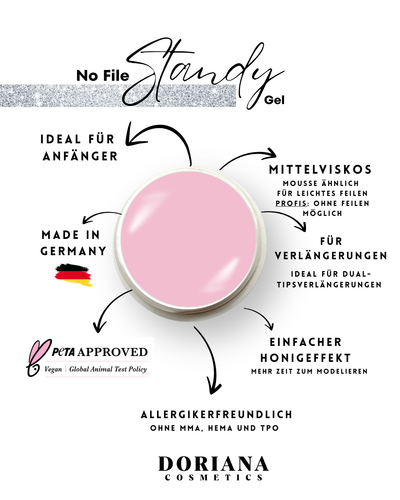 5 x 5 ml , Doriana Cosmetics - Standy Gel - Ideal für Anfänger (Tester)