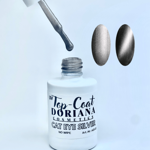 Doriana Cosmetics MAGICALLY Top Coat - CAT EYE SILVER (NO WIPE) , 12 ml - Doriana Cosmetics GmbH