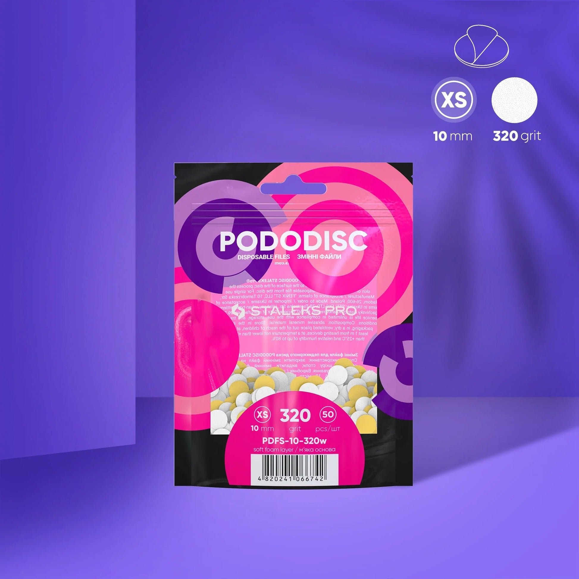 STALEKS Austauschbare Feilen Auf Einer Weichen Basis Für Pediküre-Scheibe PODODISC STALEKS PRO XS (50 Pcs) 320 Grit - Doriana Cosmetics GmbH