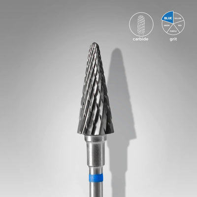 STALEKS Carbide Nail Drill Bit, "Cone" Blue, Diameter 6 Mm / Working Part 14 Mm - Doriana Cosmetics GmbH