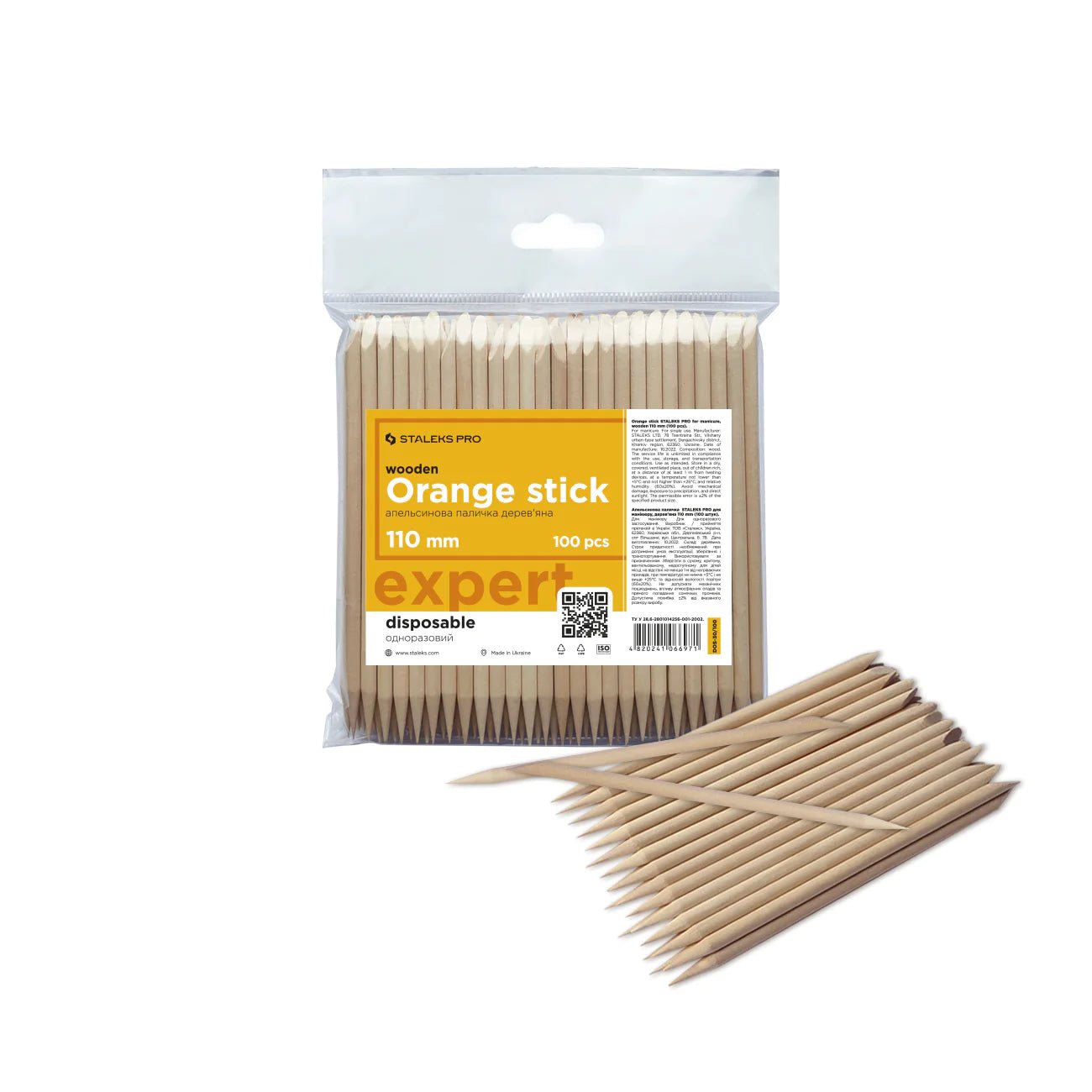 STALEKS Orange Stick STALEKS PRO For Manicure, Wooden 110 Mm - Doriana Cosmetics GmbH