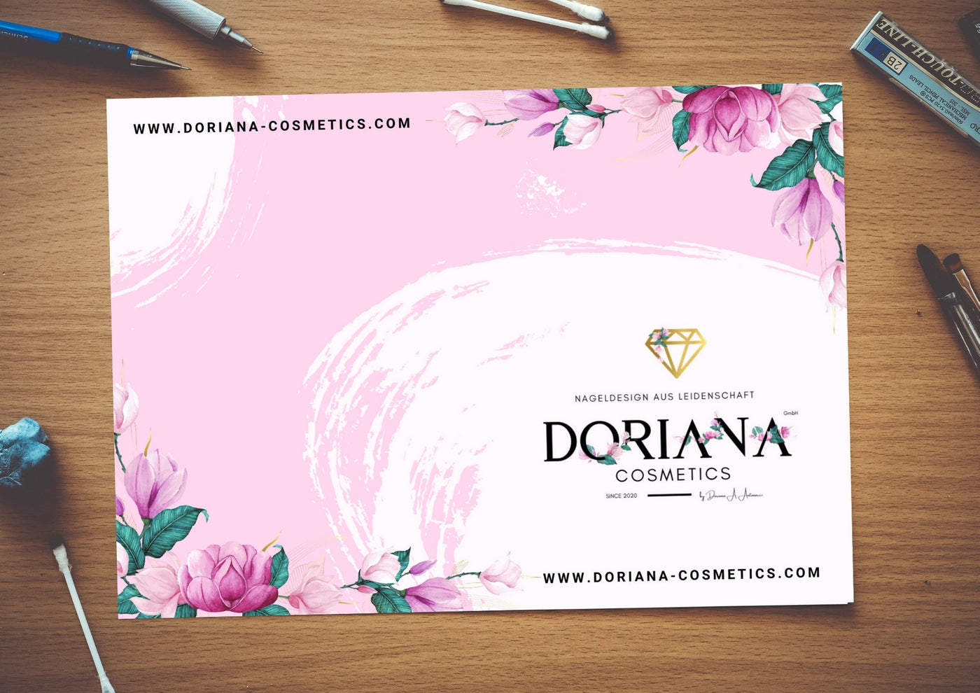Tischunterlage / Arbeitsunterlage Pfingstrose Rosa - Doriana Cosmetics GmbH
